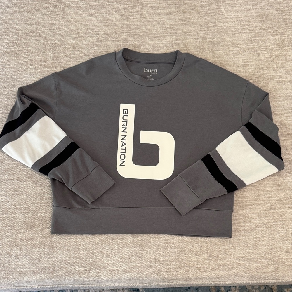 Burn Nation Women's Gray Crewneck Sweatshirt